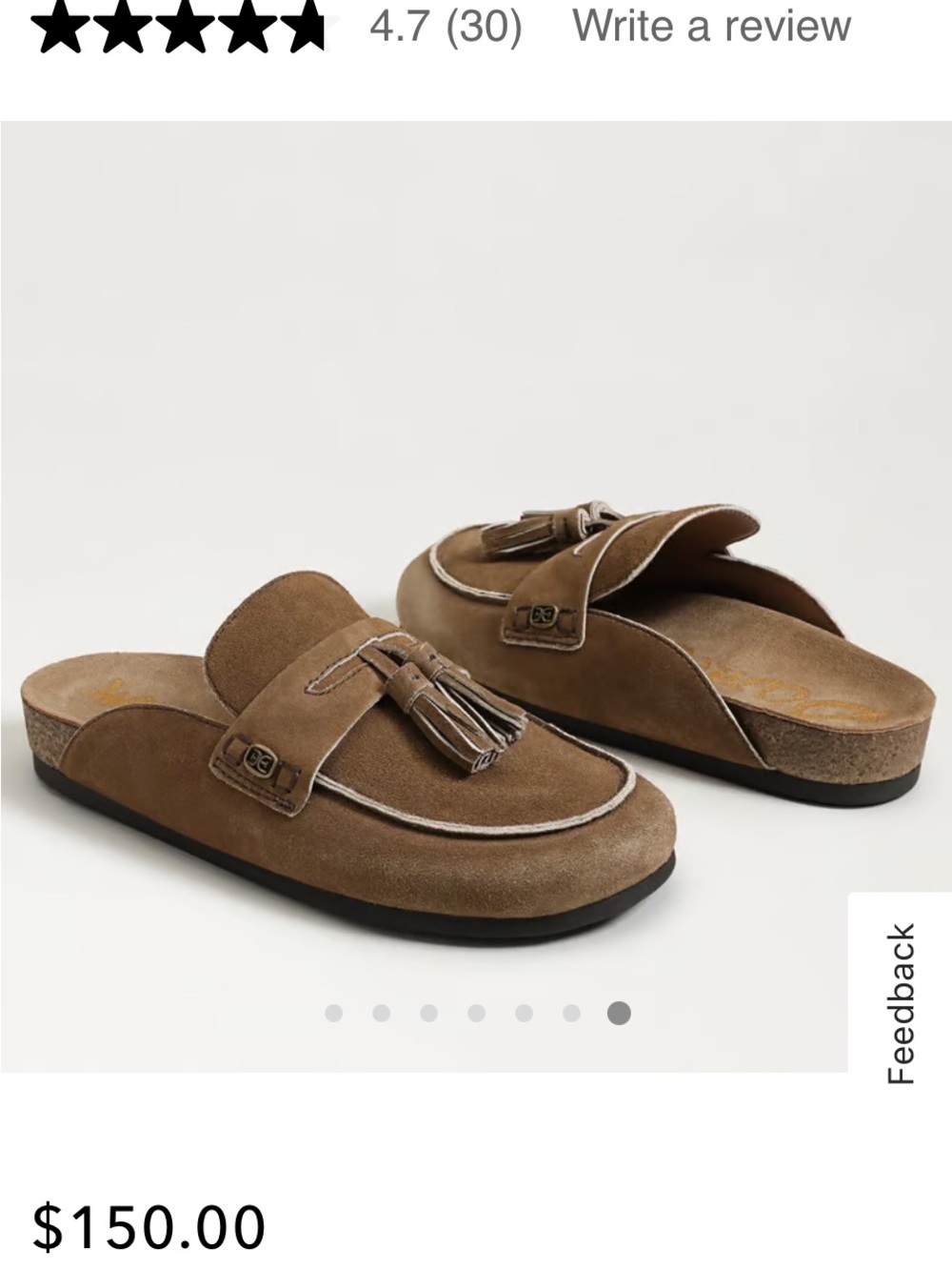 Sam Edelman Brown Suede Tassel Mule Clogs - Picture 3 of 8